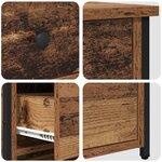vidaXL Table en vieux bois Vieux bois MDF  Panneau de particules  Métal