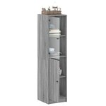 vidaXL Buffet avec porte en verre sonoma gris 35x37x142 cm