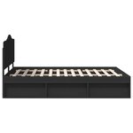 vidaXL Cadre de lit avec tête de lit Noir 150 x 200 cm Pin massif