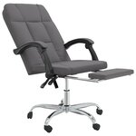 vidaXL Fauteuil inclinable de bureau Gris Similicuir