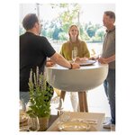 Table Brandon pierre calcaire 2-en-1 blanc
