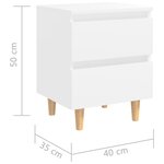 vidaXL Table de chevet avec pieds en pin Blanc 40x35x50 cm