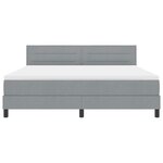 vidaXL Lit à ressorts avec matelas Gris clair 180 x 200 cm tissu