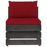 Vidaxl salon de jardin 8 pièces avec coussins bois imprégné de gris