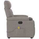 vidaXL Fauteuil de massage inclinable électrique Taupe Tissu