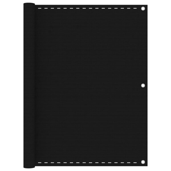 vidaXL Écran de balcon Noir 120x500 cm PEHD