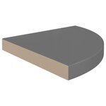 vidaXL Étagères d'angle flottantes 2Pièces gris brillant 35x35x3 8 cm MDF