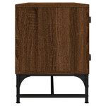 vidaXL Meuble TV avec portes en verre chêne marron 102x37x50 cm