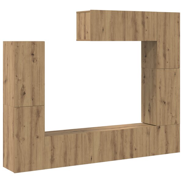 vidaXL Set de meuble TV 7 pièces – Monté au mur  chêne et bois d'ingénierie