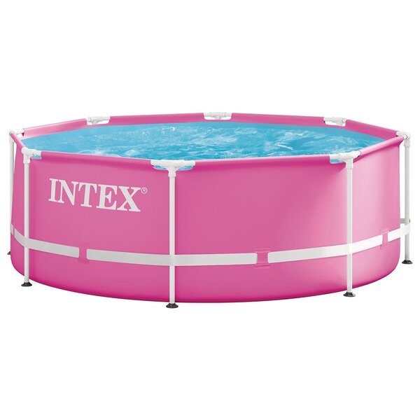 INTEX Piscine hors-sol avec cadre en métal 244 x 76 cm Rond pour Rose