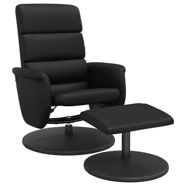vidaXL Fauteuil inclinable avec repose-pied noir similicuir