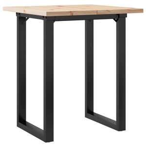 vidaXL Table à manger cadre en O 70x70x75 5cm bois de pin massif fonte