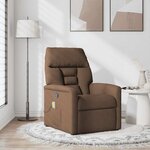 vidaXL Fauteuil de massage inclinable Marron Tissu