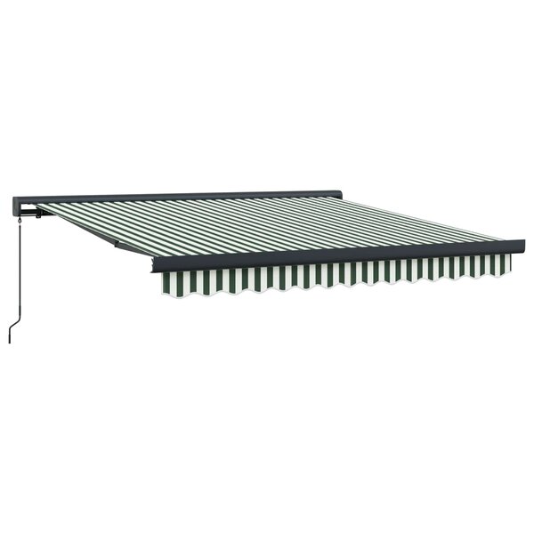 vidaXL Auvent Rétractable Vert et blanc 300 x 250 cm Tissu et Métal