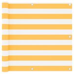 vidaXL Écran de balcon Blanc et jaune 90x300 cm Tissu Oxford