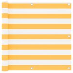 vidaXL Écran de balcon Blanc et jaune 90x300 cm Tissu Oxford