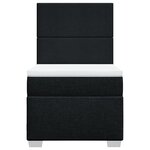 vidaXL Sommier à lattes de lit avec matelas Noir 100x200 cm Tissu