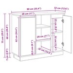 vidaXL Buffet Chêne Sonoma 90 x 32 x 75 cm Bois d'ingénierie