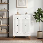 vidaXL Armoire à tiroirs Blanc brillant 66 x 34 5 x 90 cm