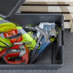 Pack and Move - Lot 5 Boîtes Stockage Plastique - 59 5 x 80 x 42 cm - 380KG Max - Stockage  Outils  Bricolage - Ultra Résistant - Réutilisable - 150L