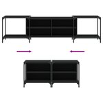 vidaXL Meuble TV noir 203x37x50 cm bois d'ingénierie