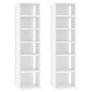 vidaXL Armoires à chaussures 2 Pièces Blanc 27 5x27x102cm bois ingénierie