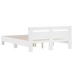 vidaXL Cadre de lit avec tête de lit blanc 140x190cm bois d'ingénierie