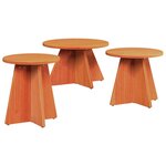 vidaXL Table basse 3 Pièces Marron cire 49 x 49 x 30 cm