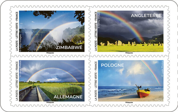 Carnet De Timbres Collector 2023 – "Entre Ciel Et Terre" – 12 Arcs-en-Ciel Du Monde | France, Allemagne, Canada...