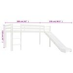vidaXL Lit mezzanine d'enfants toboggan et échelle bois pin 97x208 cm