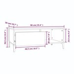vidaXL Table basse Chêne fumé 90x50x36 5 cm Bois d'ingénierie