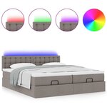 VidaXL Cadre de lit ottoman avec matelas taupe 200x200cm tissu