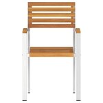 vidaXL Chaises de jardin empilables   2 pièces  en bois acacia massif et acier inoxydable