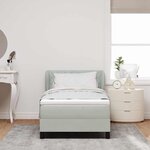 vidaXL Lit à ressorts avec matelas Gris clair 90 x 200 cm Velours