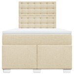 vidaXL Sommier à lattes de lit avec matelas crème 120x190 cm tissu