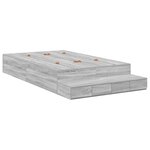 vidaXL Cadre de lit de rangement Gris Sonoma 120x190 cm