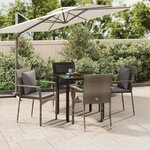 vidaXL Ensemble à manger de jardin coussins 5 Pièces noir et gris