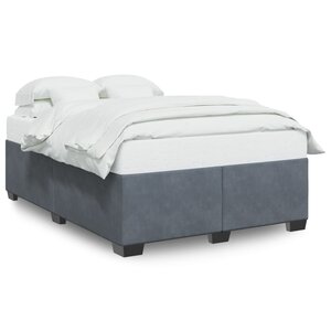 vidaXL Cadre de lit sans matelas gris foncé 140x190 cm velours