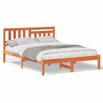 vidaXL Cadre de lit Marron cire 120 x 200 cm Bois massif en pin