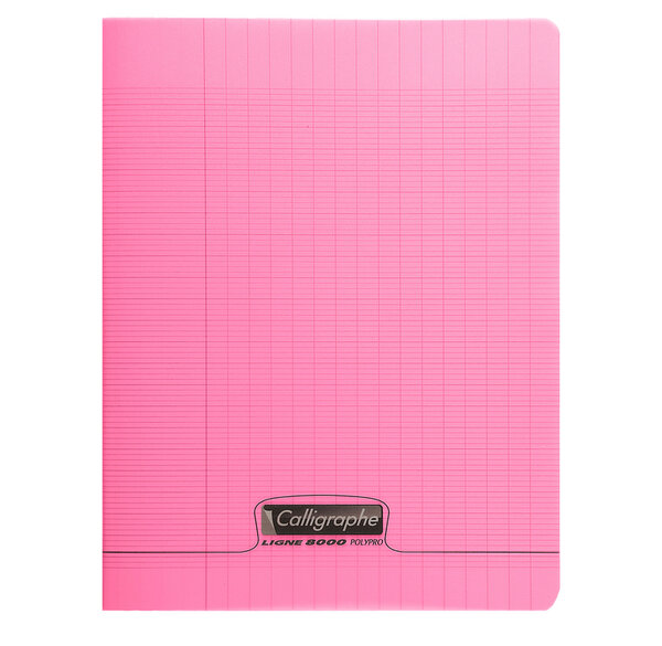 Cahier piqué POLYPRO 17x22 cm 48 p séyès 90g Rose CALLIGRAPHE