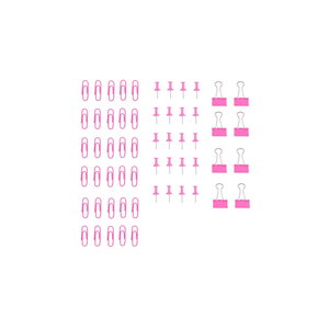 Lot de trombones epingles et minis pinces -  couleur rose