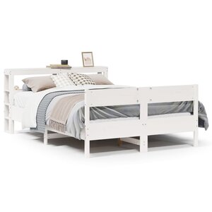 vidaXL Cadre de lit sans matelas blanc 160x200 cm bois de pin massif