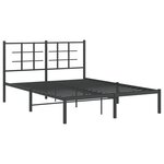 vidaXL Cadre de lit métal sans matelas avec tête de lit noir 135x190cm