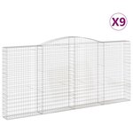 vidaXL Paniers à gabions arqués 9 Pièces 400x30x180/200 cm Fer galvanisé