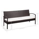 vidaXL Salon de jardin 5 Pièces avec coussins Résine tressée Noir