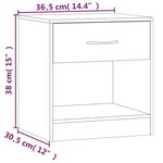 vidaXL Table de chevet 2 Pièces avec tiroir Couleur de chêne