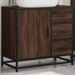 vidaXL Armoire de lavabo de salle de bain chêne marron 65x33x60 cm