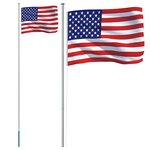 vidaXL Drapeau des États-Unis et mât 6 08 m Aluminium