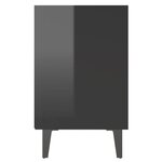 vidaXL Table de chevet avec pieds en métal noir brillant 40x30x50 cm