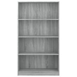 vidaXL Bibliothèque 4 niveaux Sonoma gris 80x24x142 cm
